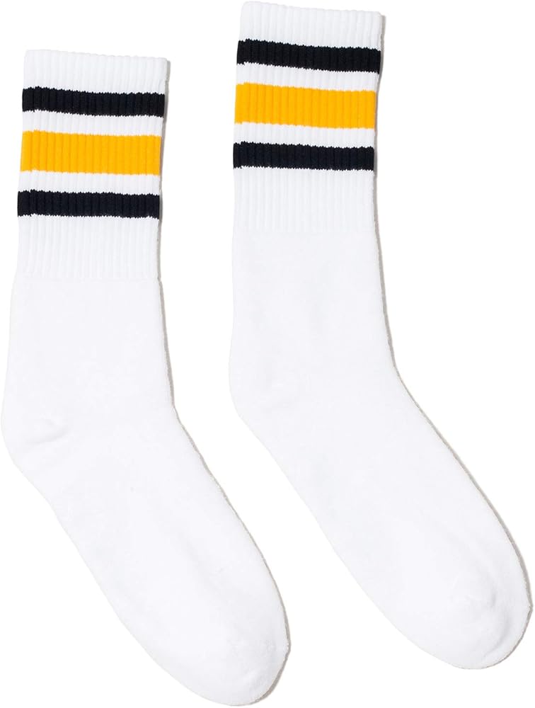 SOCCO Mens Striped Crew Tube Socks Made in USA by SOCCO - American Made