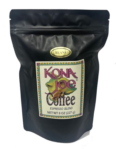 Kona Joe Gourmet Espresso Coffee Blend, Whole Bean Coffee (8 oz) by Kona Joe Coffee - American Made