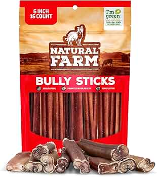 Natural Farm Bully Sticks 6 Inch 15 Count by Natural Farm - American Made