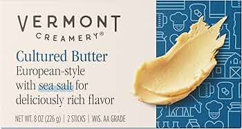 Vermont Creamery Cultured Butter with Sea Salt 8 Oz by Vermont Creamery - American Made