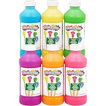 Sargent Art Neon Tempera Paint 8 Ounce 8-Pack by Sargent Art - American Made