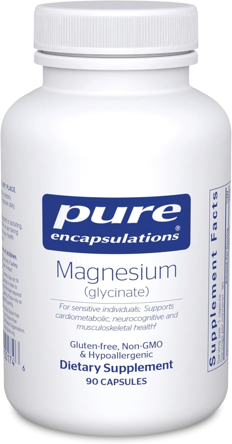 Pure Encapsulations Magnesium (Glycinate) - Supplement to Support Stress Relief, Sleep, Heart Health, 90 Capsules by Pure Encapsulations - American Made