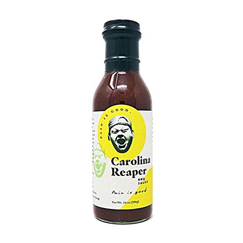 Pain is Good - Carolina Reaper BBQ Sauce - 14oz Bottle- - Family Friendly - Handcrafted in Small Batches with by Pain is Good - American Made