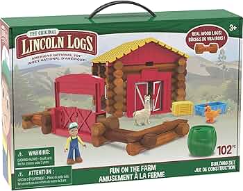 Lincoln Logs Fun on the Farm Building Set, 102 Pieces by Lincoln Logs - American Made