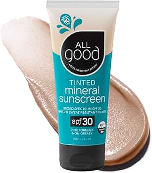 All Good Tinted Mineral Sport Sunscreen Lotion SPF 30 Face and Body 3oz by All Good - American Made