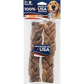 Pet Factory 100% USA Made Beefhide Donuts Peanut Butter 12 Count by Pet Factory - American Made