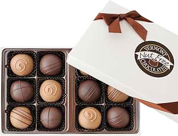 Vermont Nut Free Chocolates Truffle Assortment Box 12-Piece by Vermont Nut Free Chocolates - American Made