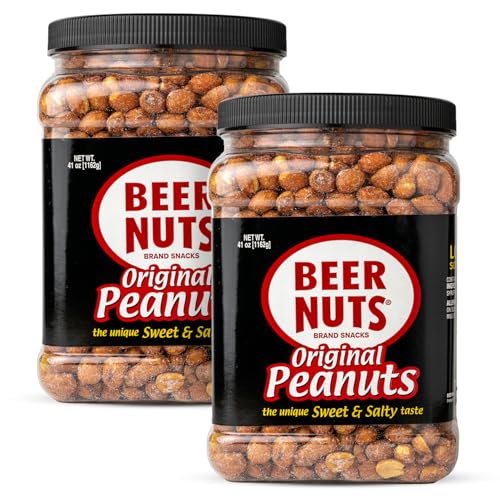 BEER NUTS Original Redskin Peanuts, Sweet & Salty Bar Nuts (41oz Jar, 2pk) by BEER NUTS - American Made