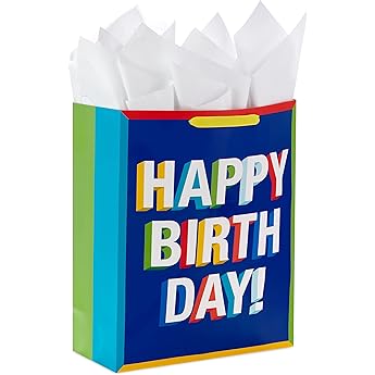 American Greetings 15.5 Extra Large Birthday Gift Bag with Tissue Paper Balloons by American Greetings - American Made