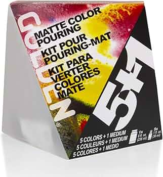 Golden Color Pouring Set with 5 Fluid Colors and Matte Medium by Golden Artist Colors - American Made