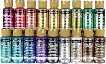 DecoArt Dazzling Metallics Acrylic Paint Set 18 Colors by DecoArt - American Made
