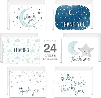 Canopy Street Starry Delight Baby Shower Thank You Cards 24-Pack by Canopy Street - American Made