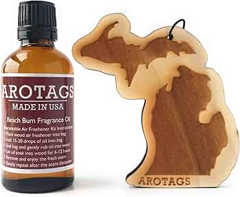 Arotags Michigan Wooden Car Air Freshener, Backwoods Birch by Arotags - American Made