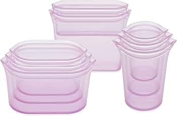 Zip Top Reusable Silicone Food Storage Full Set of 8 — Lavender by Zip Top - American Made