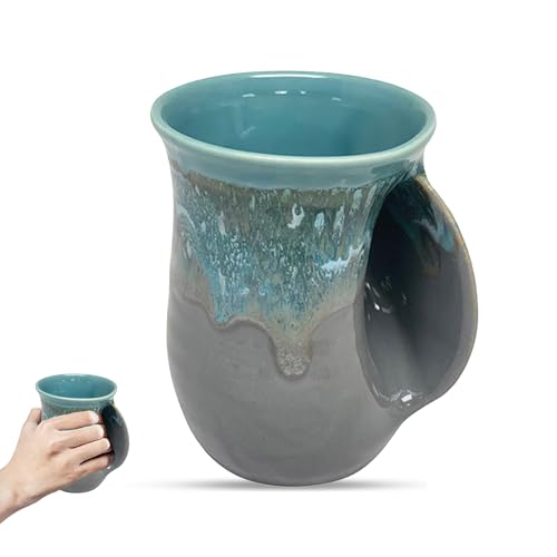 Clay in Motion Hand Warmer Coffee Mug – Handmade Coffee Mug With Comfortable Handle Contoured Pocket Hand Warm by Clay in Motion - American Made