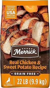 Merrick Premium Grain Free Adult Dry Dog Food Chicken Sweet Potato 22lb by Merrick - American Made