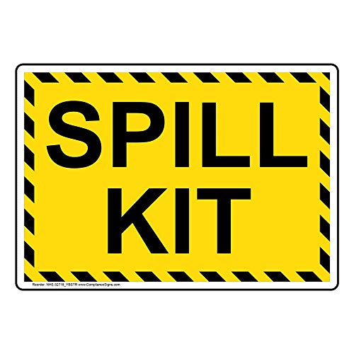 ComplianceSigns.com Spill Kit Label Decal, 7 x 5 inch Flexible Vinyl with Adhesive Backing for Industrial Noti by ComplianceSigns.com - American Made