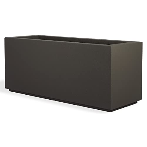 PolyStone Milan Rectangular Trough Planter – 43" x 15" x 19" – Large Lightweight Indoor/Outdoor Planter Box – by PolyStone Planters - American Made