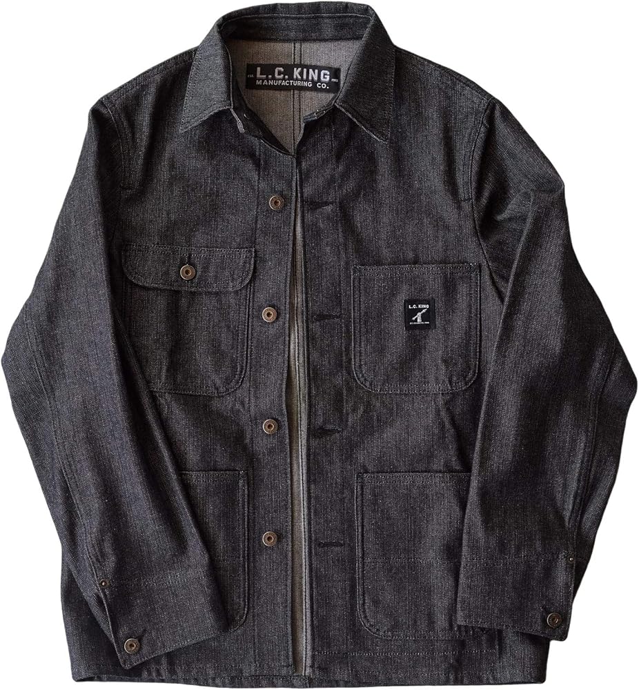 LC King Men's Charcoal Grey Denim Chore Coat by LC King - American Made