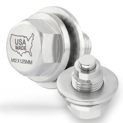 Votex- M12 X 1.25MM Magnetic Engine Oil Drain Plug fits Infiniti, Lexus, Nissan, Toyota - Stainless Steel - Pa by Votex - American Made