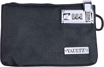 Vaultz Locking Money Bag with Zipper 7x5 Inch Black by Vaultz - American Made