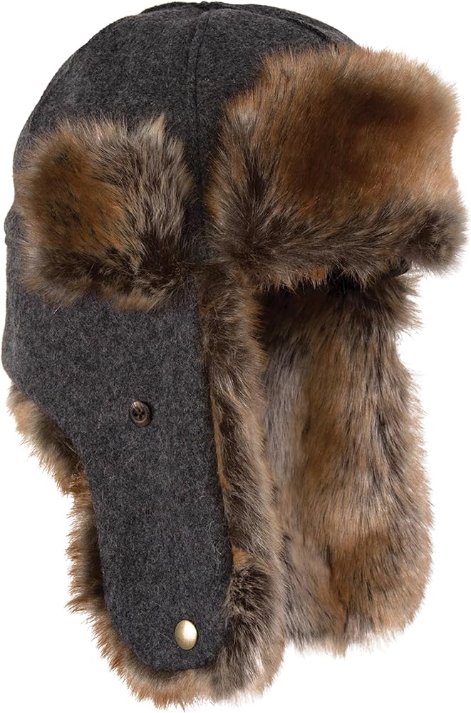 Stormy Kromer Northwoods Trapper Hat Wool Blend Faux Fur Lined by Stormy Kromer - American Made