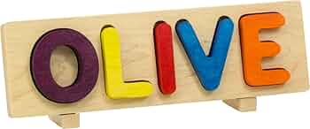 Maple Landmark Name Puzzle Bright Colors 5 Letters with Props by Maple Landmark - American Made