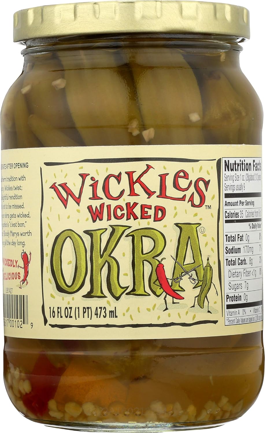 Wickles Wicked Okra 16 oz by Wickles Pickles - American Made