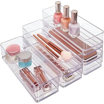 STORi Clear Plastic Vanity Makeup Organizer with 8 Sections by STORi - American Made