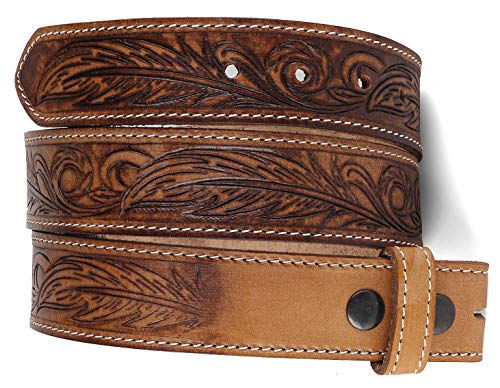 F&L CLASSIC Western Belt without buckle for men – Full Grain Leather Cowboy Belts for jeans - One Piece Leathe by F&L CLASSIC - American Made