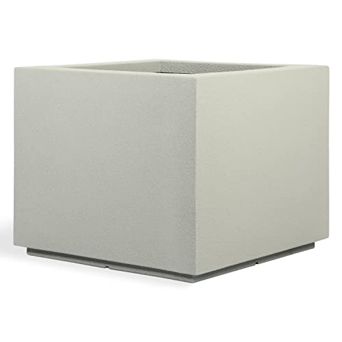 PolyStone Monterray Modern Outdoor/Indoor Square Planter - 23" x 23" x 19" H - Lightweight Weather Resistant S by PolyStone Planters - American Made