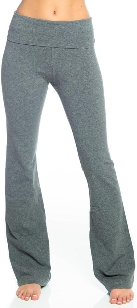 Hard Tail Roll Down Bootleg Flare Yoga Pants Made in USA by Hard Tail Forever - American Made