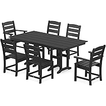 POLYWOOD Lakeside 7-Piece Outdoor Dining Set, Black by POLYWOOD - American Made
