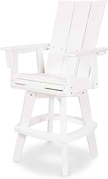 POLYWOOD Modern Adirondack Bar Chair, White by POLYWOOD - American Made