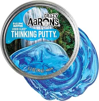 Crazy Aaron's Transparent Thinking Putty - Falling Water Liquid Glass, 4 Inch Tin by Crazy Aaron's - American Made