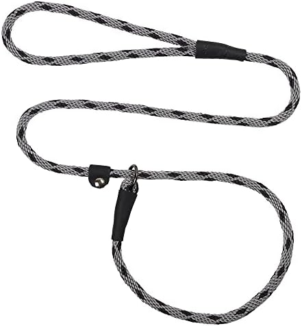 Mendota Pet Slip Leash Black Ice Silver 3/8in x 6ft Made in USA by Mendota Products - American Made