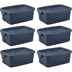 Rubbermaid Roughneck 10 Gallon Storage Totes Dark Indigo Metallic by Rubbermaid - American Made