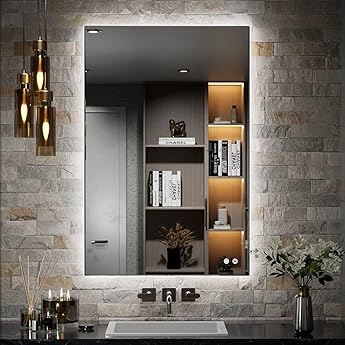 Seura 24 x 36 inch Forte LED Lighted Bathroom Mirror, Wall Mounted + Frameless + Dimmable by Seura - American Made