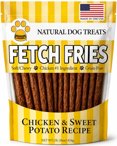 Fetch Fries Chicken and Sweet Potato Dog Treats, Soft Chicken Jerky for Small and Large Breeds, Naturally Heal by Fetch Fries - American Made