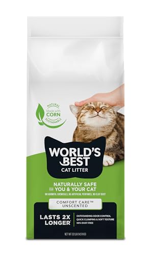 World's Best Cat Litter Comfort Care, Unscented, Odor Control, 32 lb Bag by World's Best Cat Litter - American Made