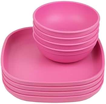 Re-Play Toddler Plates and Bowls Set of 8 Made in USA by Re-Play - American Made