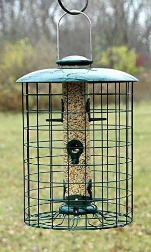 Woodlink Caged Seed Tube Bird Feeder with Protective Metal Cage 6 Feeding Ports by Woodlink - American Made