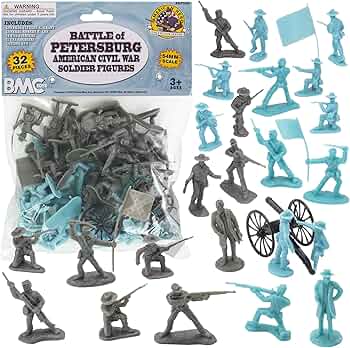 BMC Civil War Plastic Army Men Battle of Petersburg 32-Piece by BMC Toys - American Made