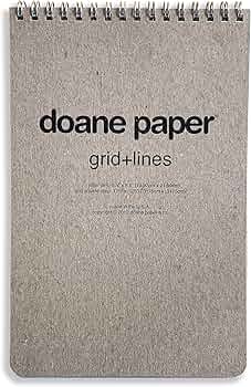 Doane Paper Grid Plus Lines Spiral Jotter 5.5x8.5 Gray by Doane Paper - American Made