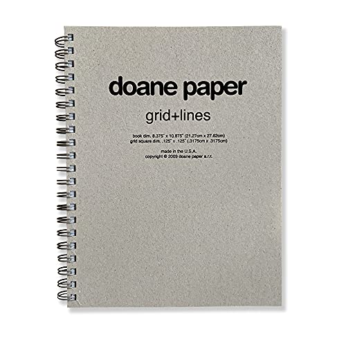 Doane Paper Grid + Lines Large Spiral Notebook 10.88x8.38 by Doane Paper - American Made