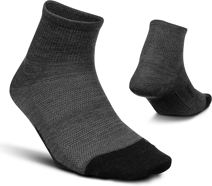 Feetures Merino 10 Ultra Light Quarter Wool Hiking Socks XLarge Gray by Feetures - American Made