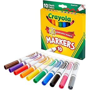 Crayola Markers Assorted Colors Bonus Pack 12-Count by Crayola - American Made