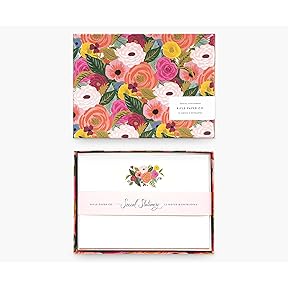 Rifle Paper Co. Botanical Social Stationery Set, 12 Flat Notes by Rifle Paper Co. - American Made