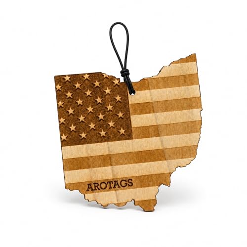 Arotags Ohio Wooden Car Air Freshener, Backwoods Birch Scent by Arotags - American Made