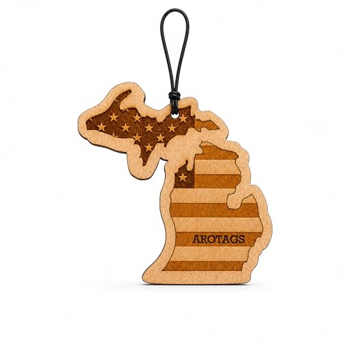 Arotags Michigan Wooden Car Air Freshener, Backwoods Birch by Arotags - American Made